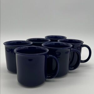 Vintage Crown Corning Prego Blue / Cobalt Mugs (Set of 6)